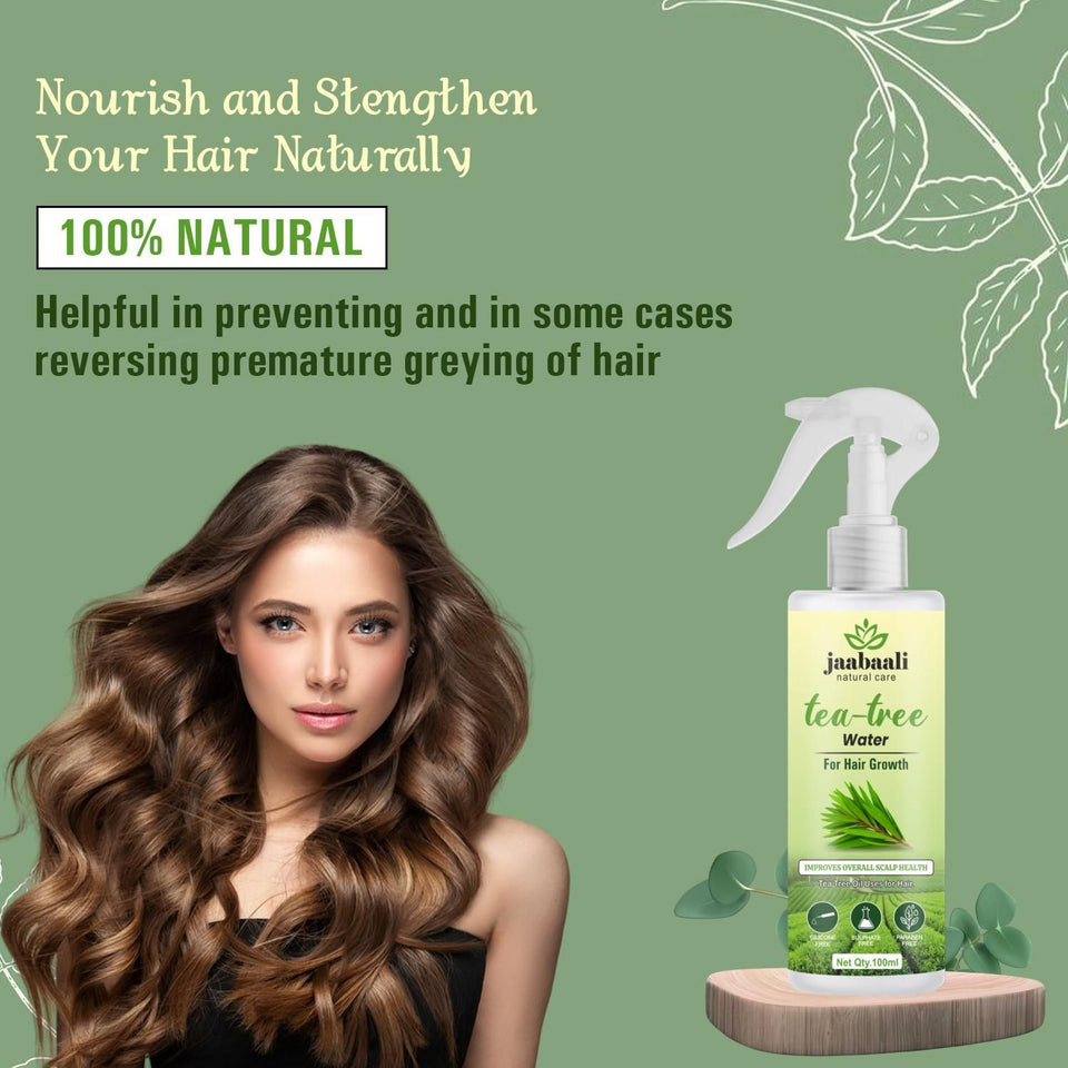 Jaabaali Natural Care Pure & Organic Tea Tree Extract Water for Hair Growth, 100ml